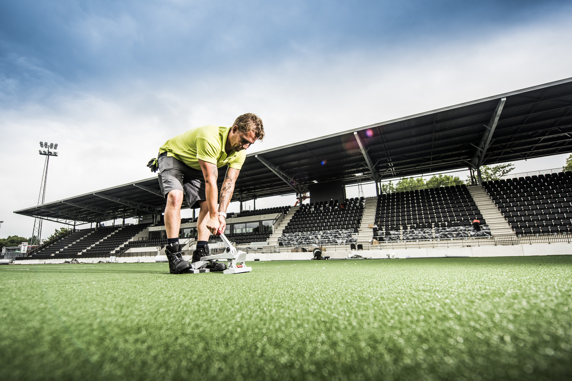 Artificial grass pitch installation