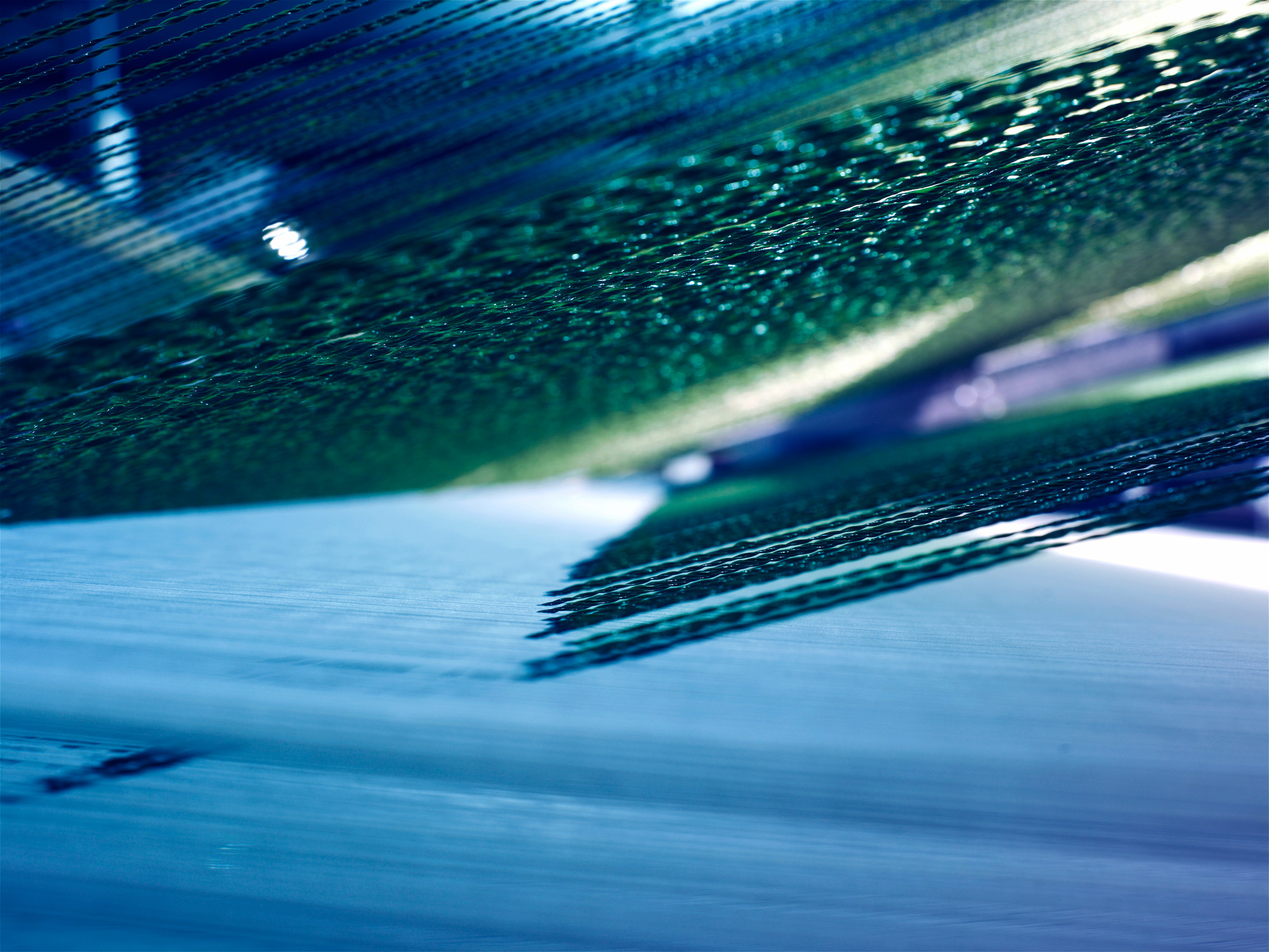 Close up of yarns production